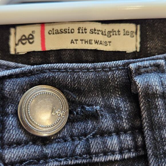 Lee Classic Fit Straight Leg At The Waist Denim Jeans Pockets Black Size 28 - Picture 8 of 8